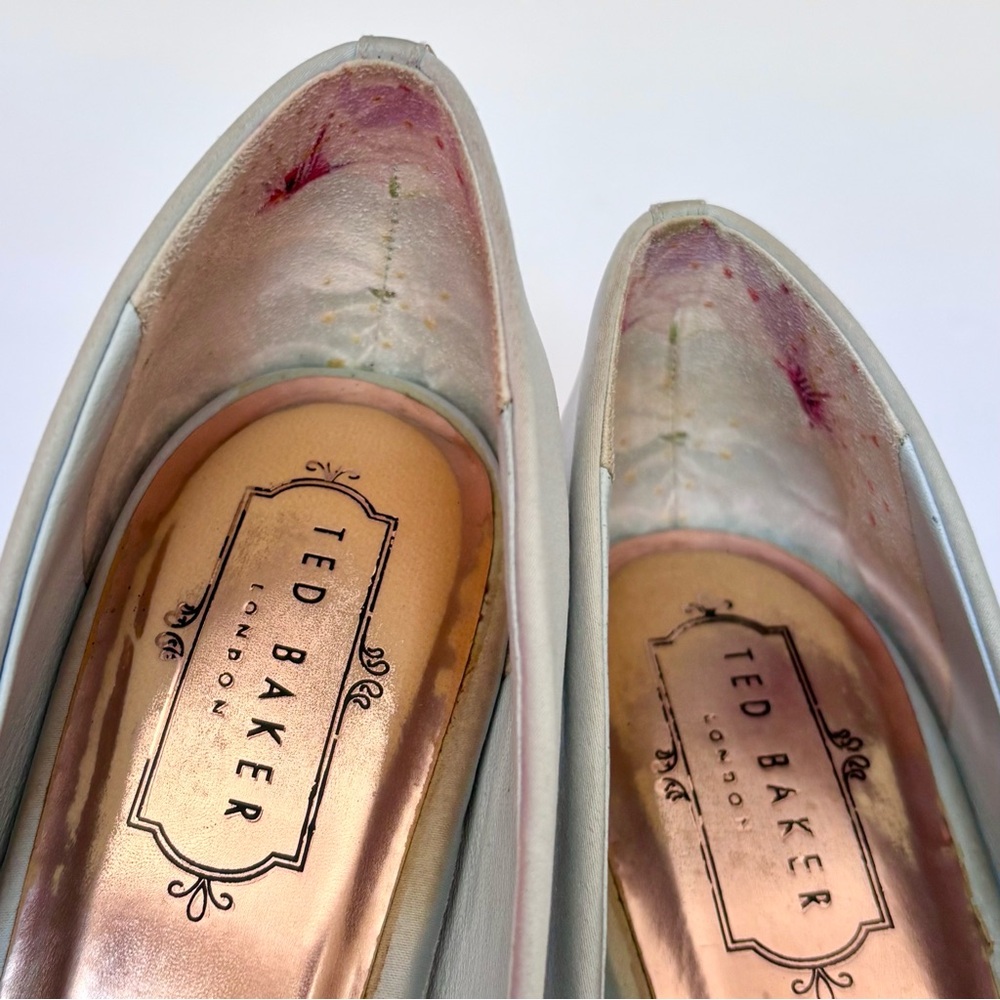 TED BAKER London Azeline Bow Court Shoes Rose Gold Closed Toe Stiletto Heels - Picture 6 of 15